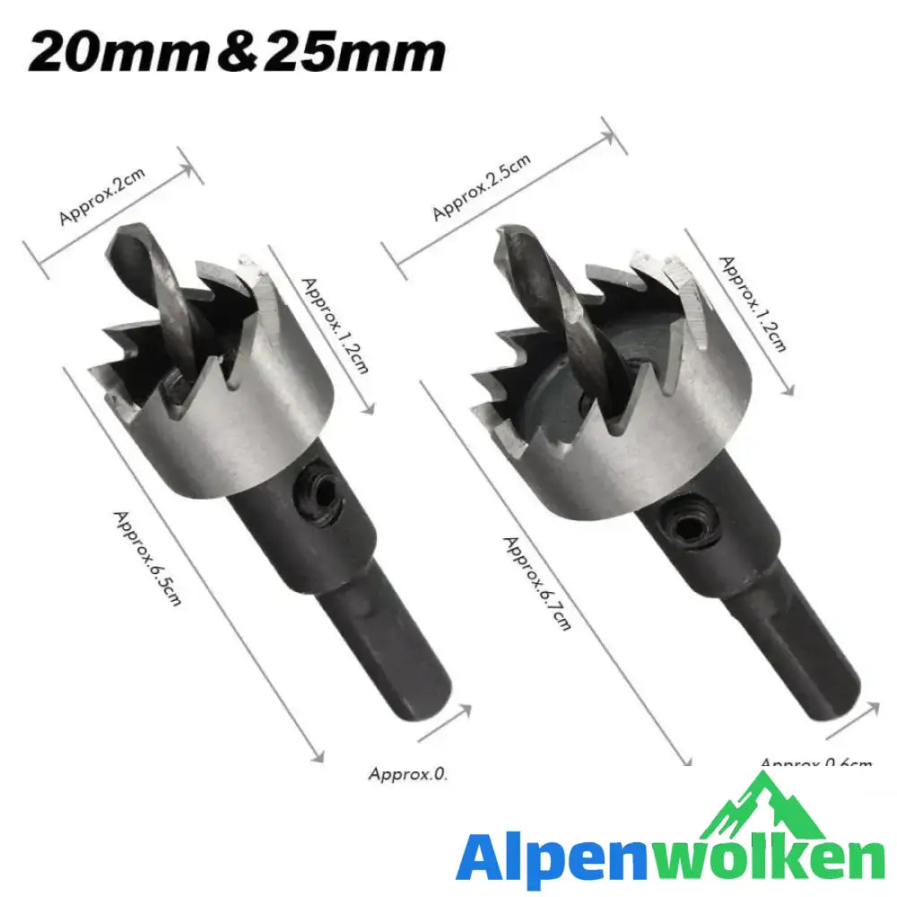 Alpenwolken - 5PCS Carbide Spitze HSS Bohrer Lochsäge Set Edelstahl Metall Legierung 16-30mm