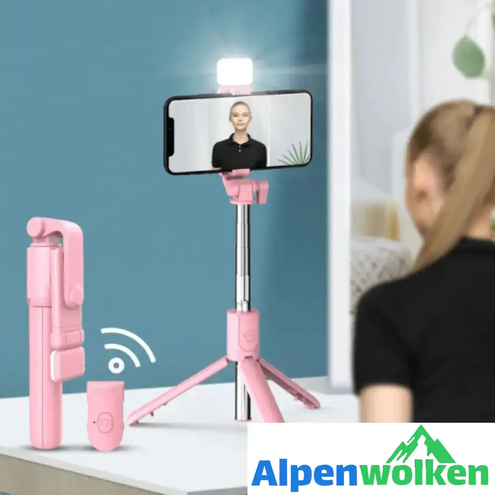 Alpenwolken - 6 in 1 kabellose Bluetooth-Handyhalterung Rosa