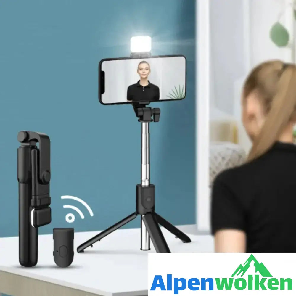 Alpenwolken - 6 in 1 kabellose Bluetooth-Handyhalterung Schwarz