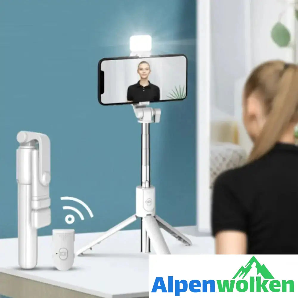 Alpenwolken - 6 in 1 kabellose Bluetooth-Handyhalterung Weiß