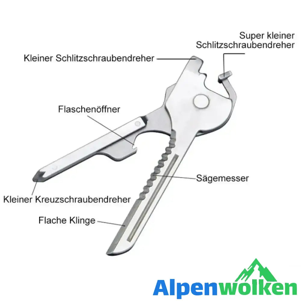 Alpenwolken - 6-in-1-Multifunktions-Schlüsselmesser