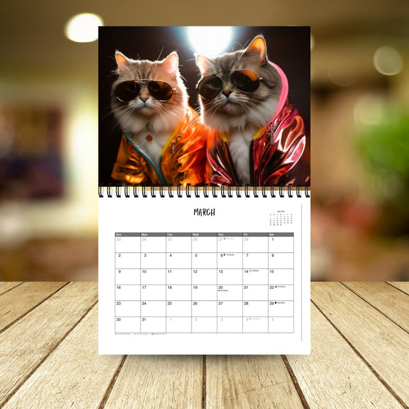 Alpenwolken - 2025 Stilvoller Katzenkalender/Geschenk für Katzenliebhaber