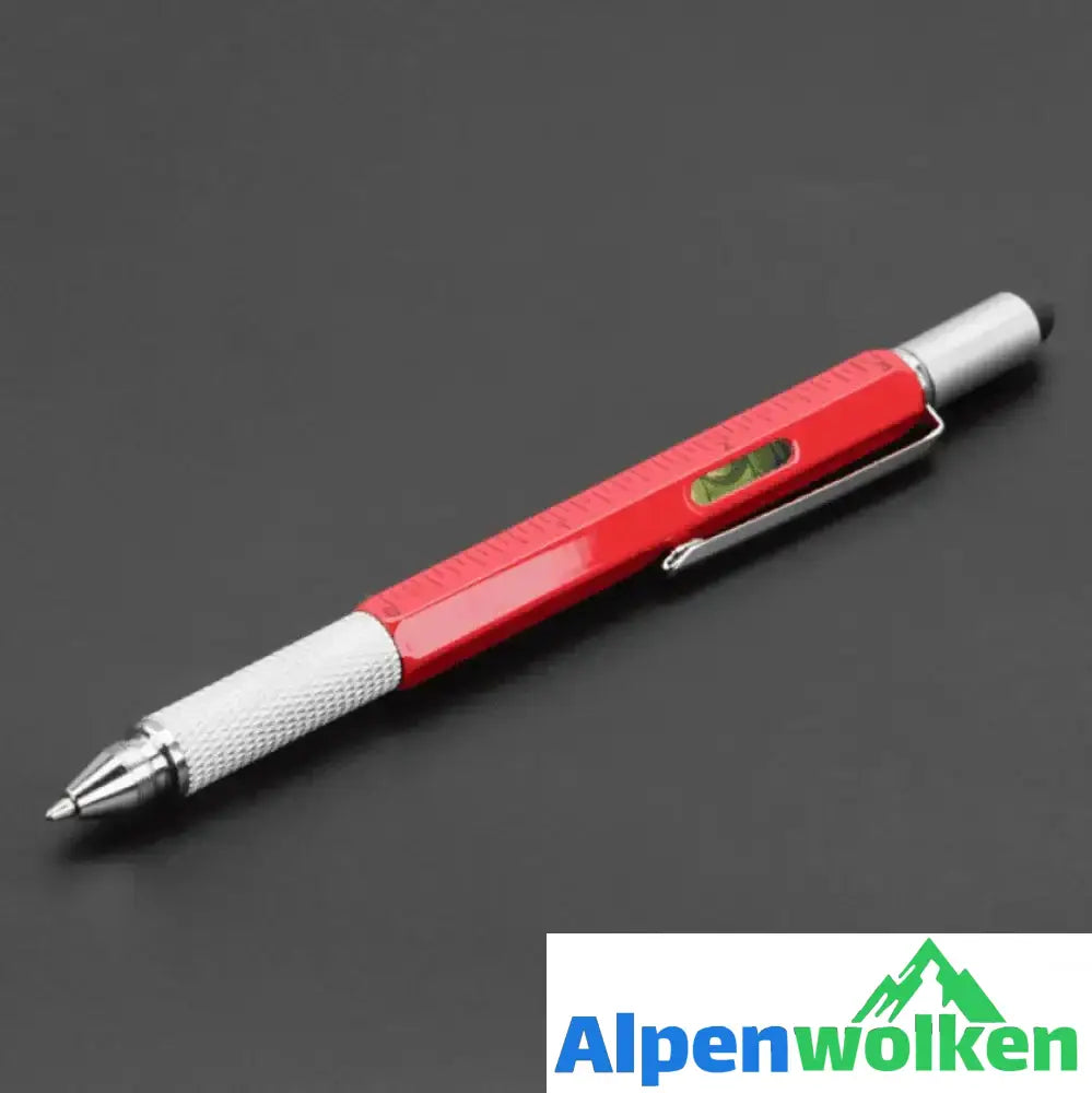 Alpenwolken - 7-in-1 Multifunktionaler Schraubendreher-Stift Rot