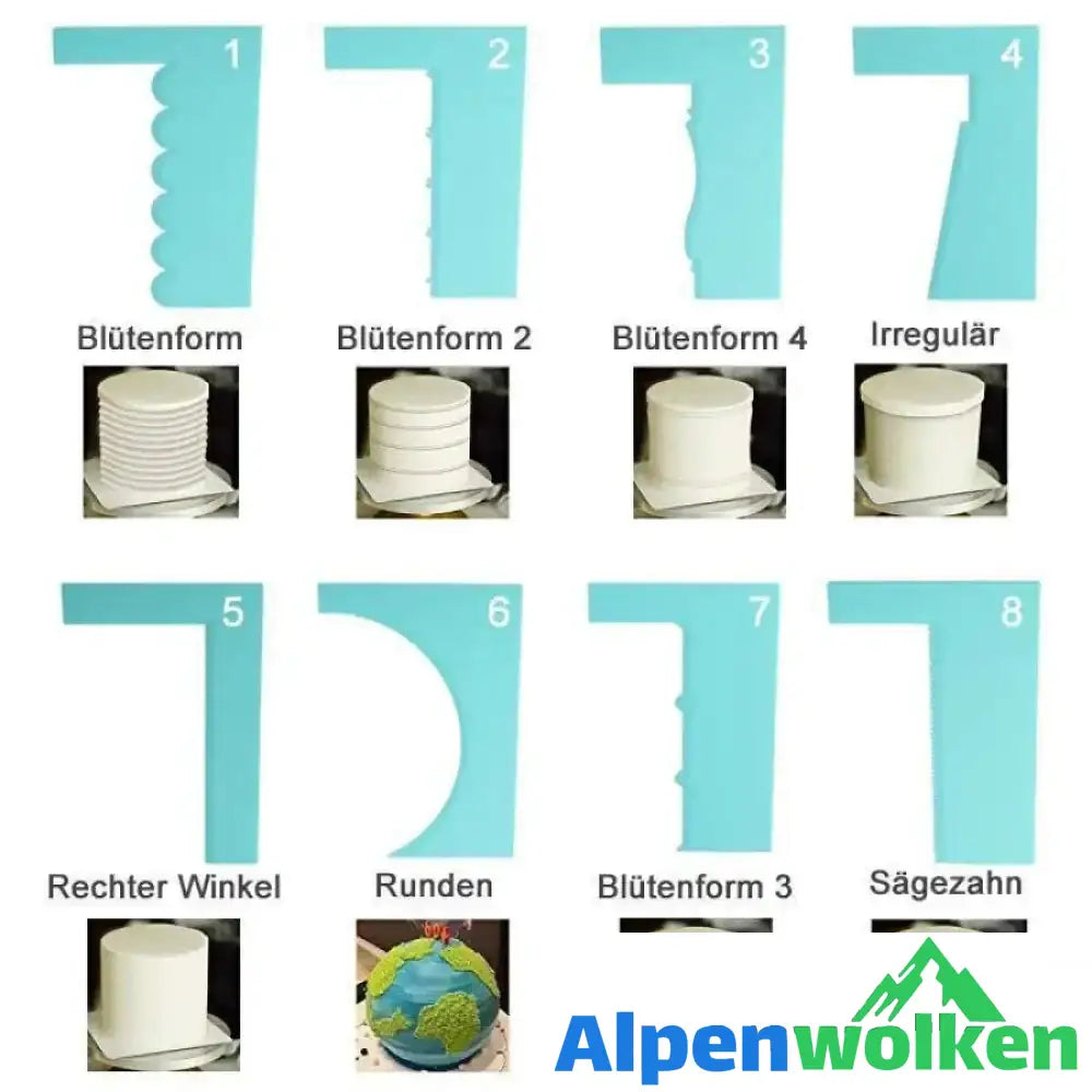 Alpenwolken - 8-Style-Kuchenschaber notwendig für Kuchenliebhaber