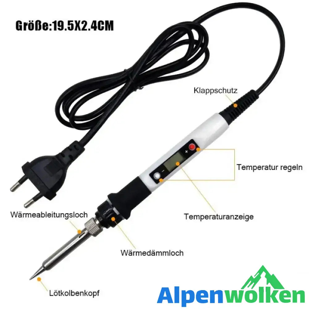 Alpenwolken - 800W Digitalanzeigethermostat elektrisches Bügeleisen