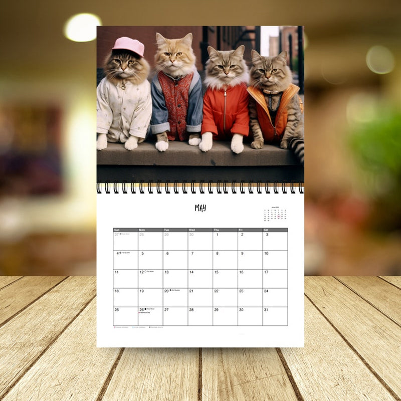 Alpenwolken - 2025 Stilvoller Katzenkalender/Geschenk für Katzenliebhaber