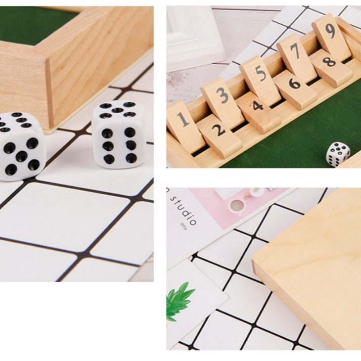 Alpenwolken - „Shut The Box“-Spiel – Lustiges Tisch-Mathespiel für Erwachsene und Kinder