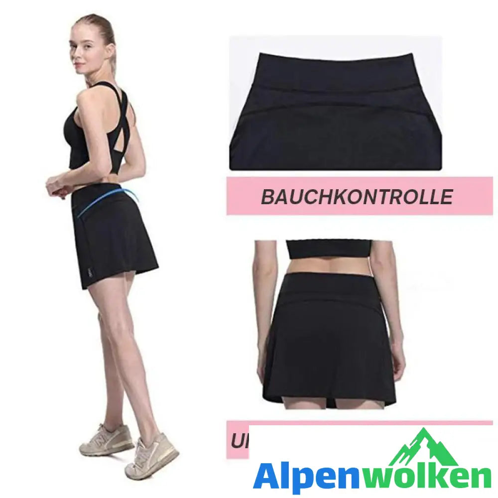 Alpenwolken - A-förmige kurze Hose im Rock mit Tasche