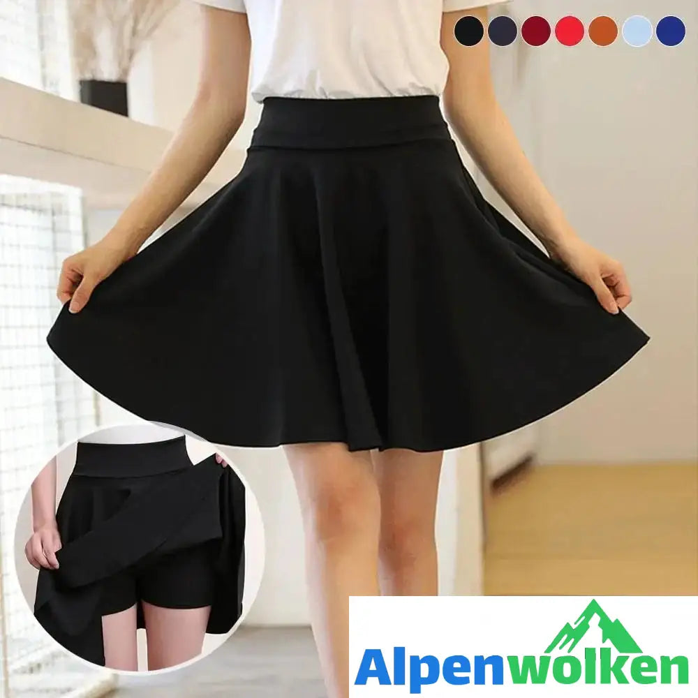 Alpenwolken - A-line elastische Taille Plissee Shorts Rock