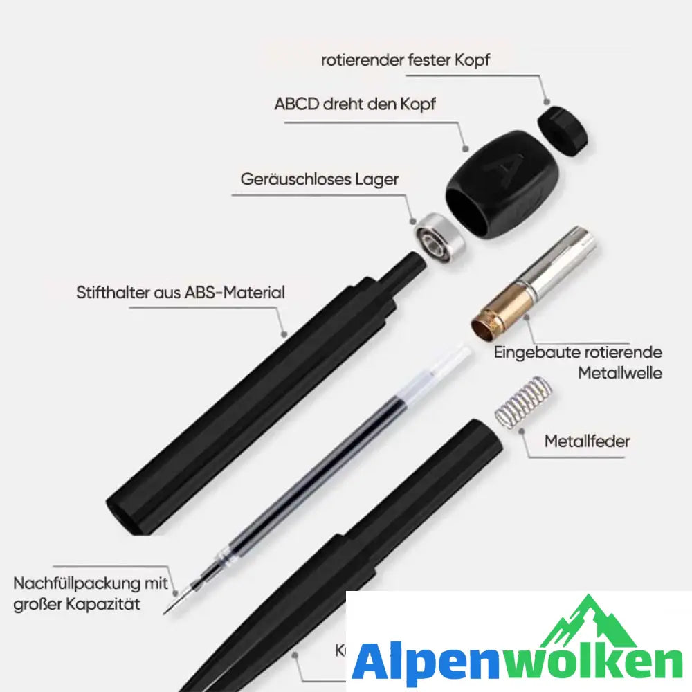 Alpenwolken - ABCD Rotierender Schwarzer Gelstift