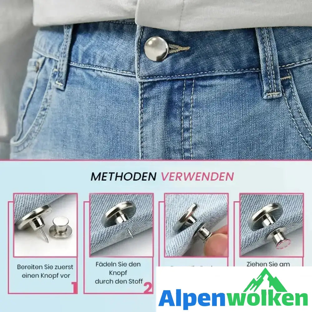 Alpenwolken - Abnehmbarer Jeansknopf Aus Metall