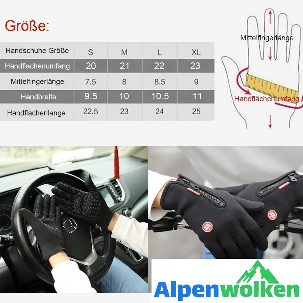 Alpenwolken - (🔥Aktion am letzten Tag🔥)Premiume warme winddichte wasserdichte Touchscreen Handschuhe Unisex