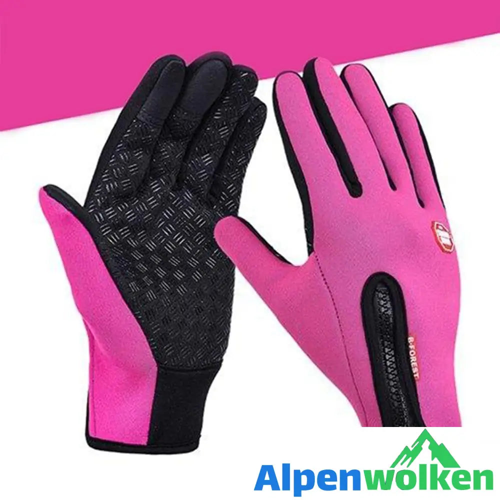 Alpenwolken - (🔥Aktion am letzten Tag🔥)Premiume warme winddichte wasserdichte Touchscreen Handschuhe Unisex Lila-rot