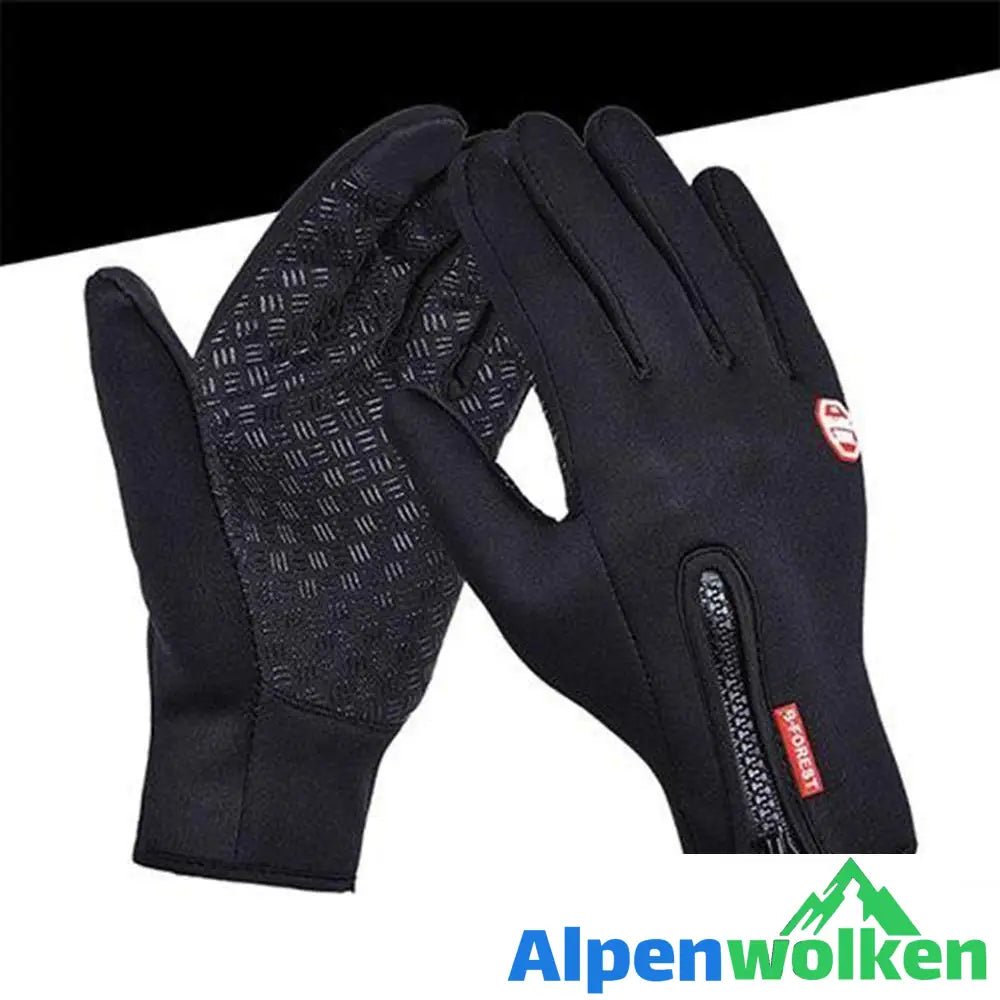 Alpenwolken - (🔥Aktion am letzten Tag🔥)Premiume warme winddichte wasserdichte Touchscreen Handschuhe Unisex Schwarz