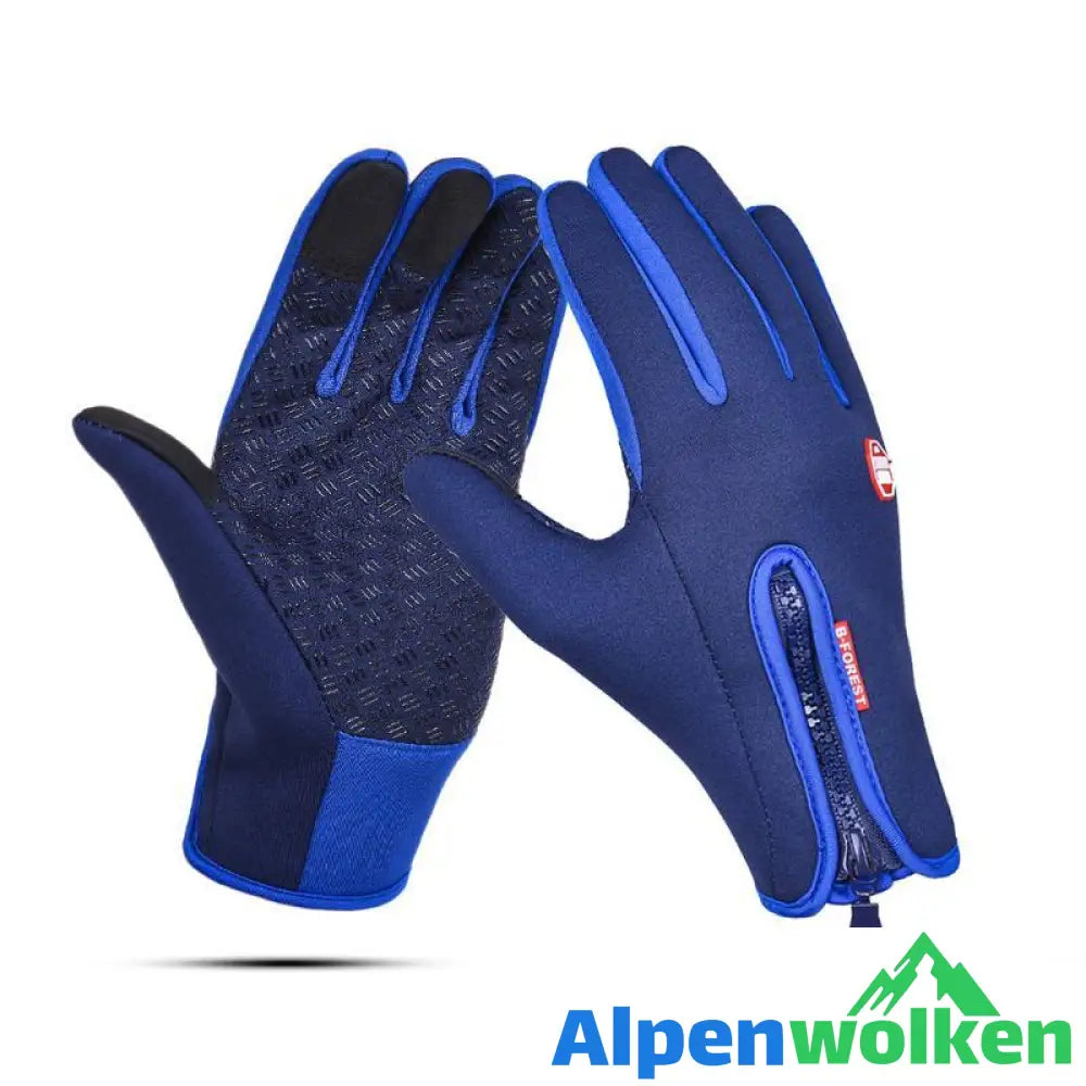 Alpenwolken - (🔥Aktion am letzten Tag🔥)Premiume warme winddichte wasserdichte Touchscreen Handschuhe Unisex Schwarzblau