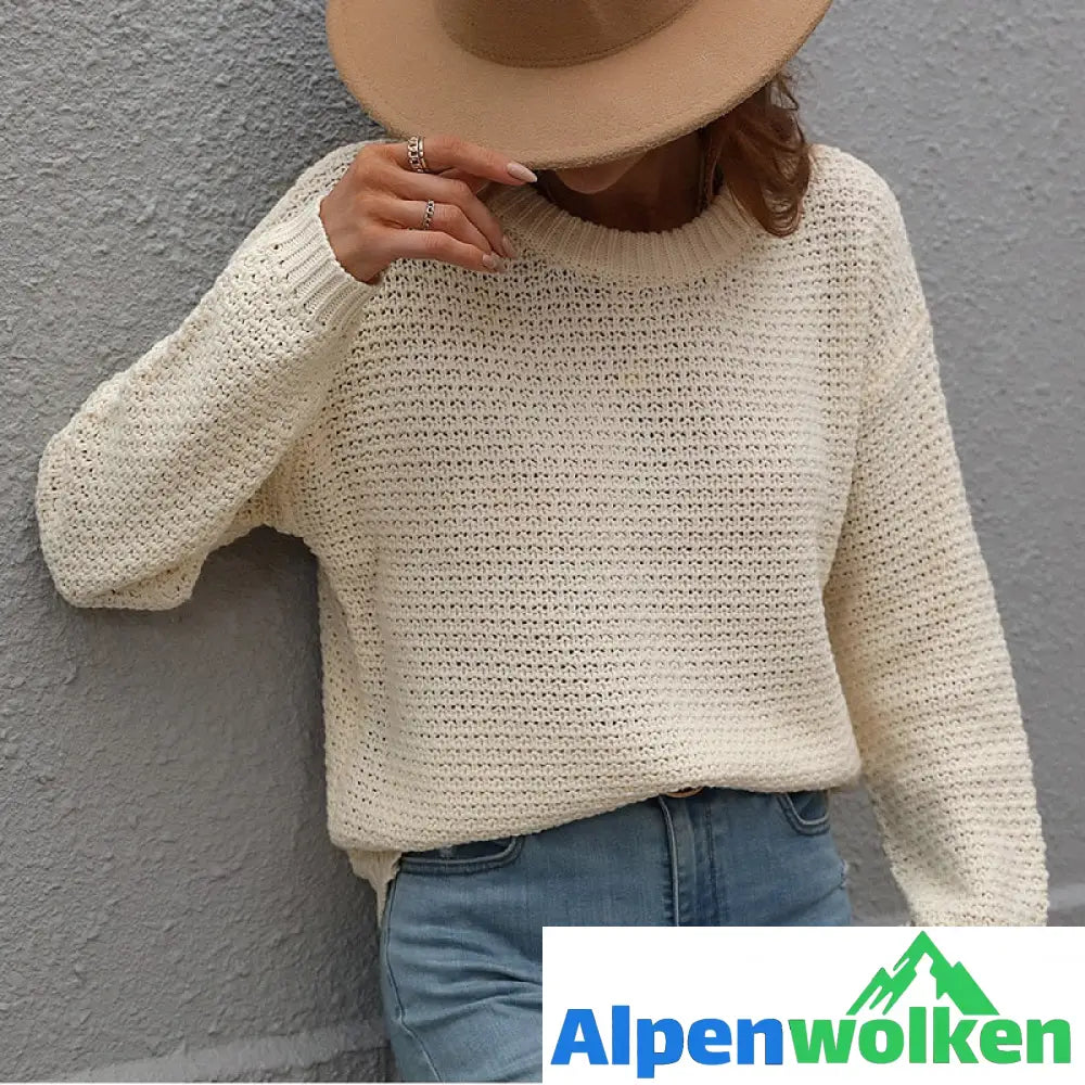 Alpenwolken - All-Match-Pullover mit Rundhalsausschnitt