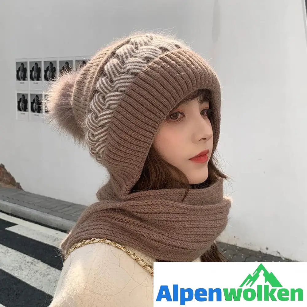 Alpenwolken - All-Match süßer gestrickter dicker Hutschal