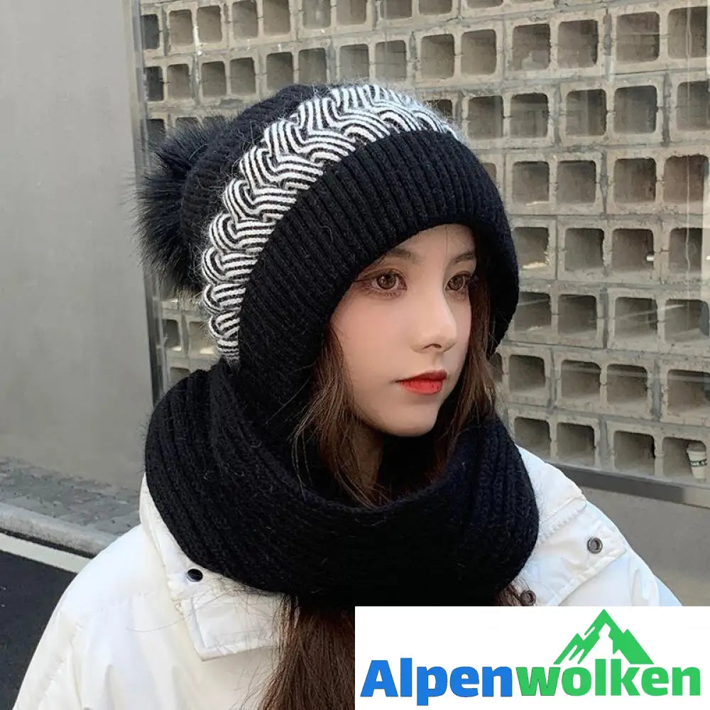 Alpenwolken - All-Match süßer gestrickter dicker Hutschal