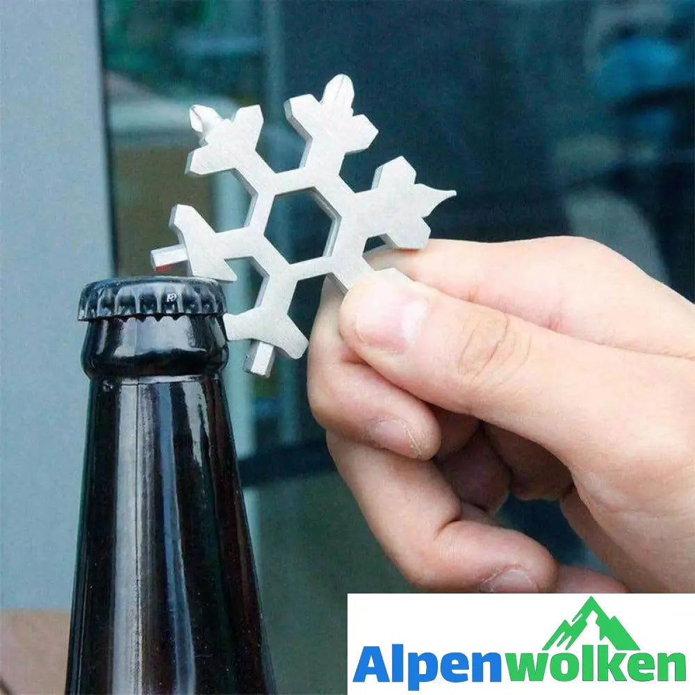 Alpenwolken - Amenitee® 18-in-1 Edelstahl Schneeflocken Mehrfachwerkzeug