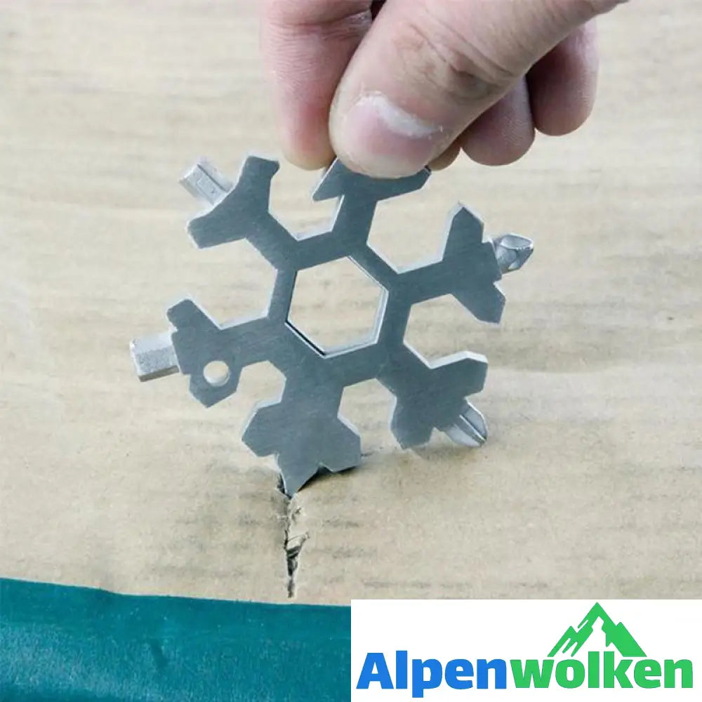 Alpenwolken - Amenitee® 18-in-1 Edelstahl Schneeflocken Mehrfachwerkzeug