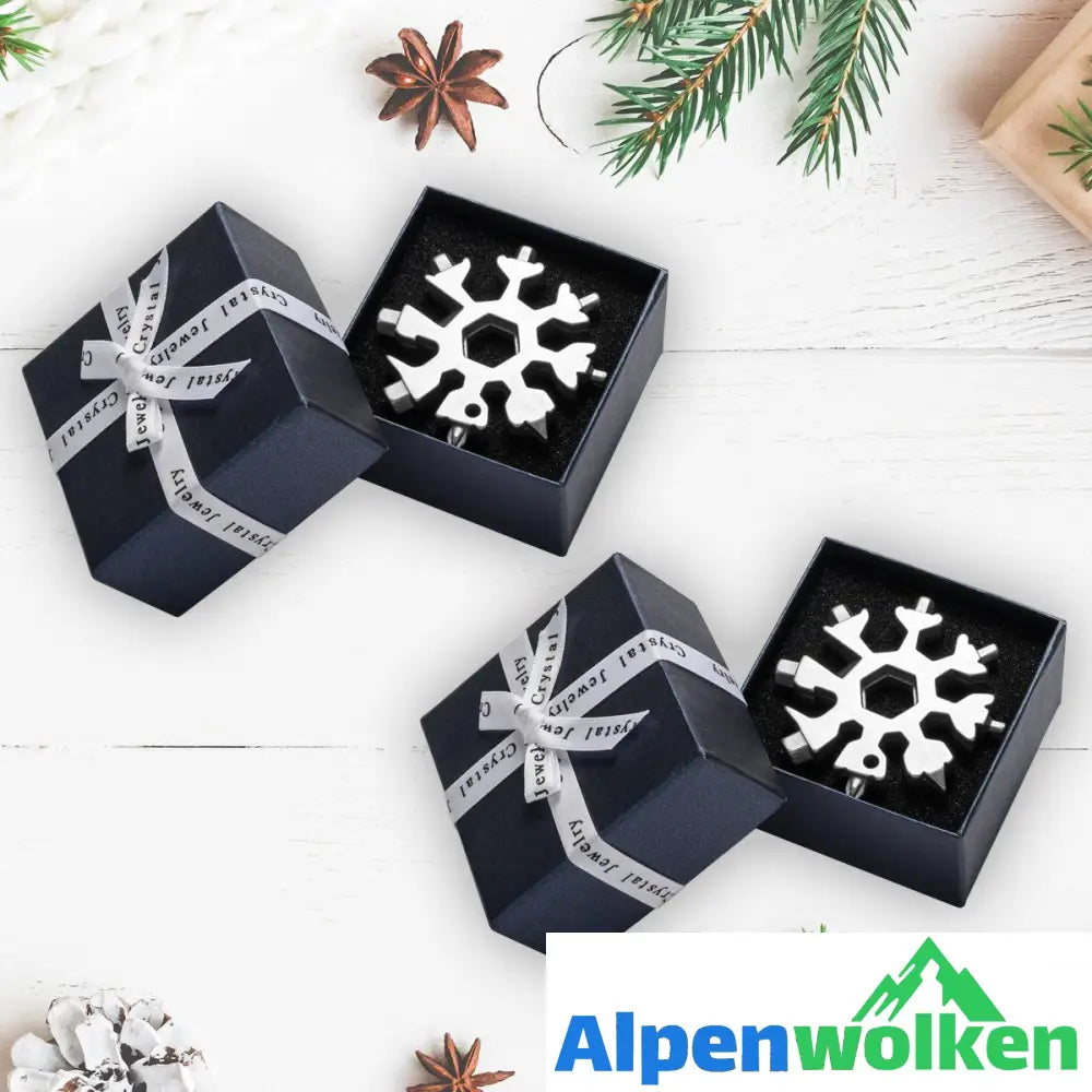 Alpenwolken - Amenitee® 18-in-1 Edelstahl Schneeflocken Mehrfachwerkzeug