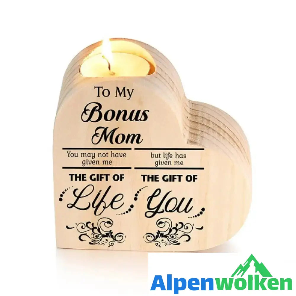 Alpenwolken - An meine Tochter/Sohn Kerzenhalter aus Holz, Hand-Schütteln Herzkerzenhalter Mutter