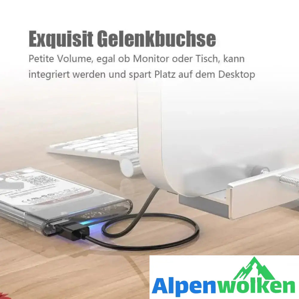 Alpenwolken - Anbaubarer USB 3.0-Adapter-Hub auf der Schreibtischseite