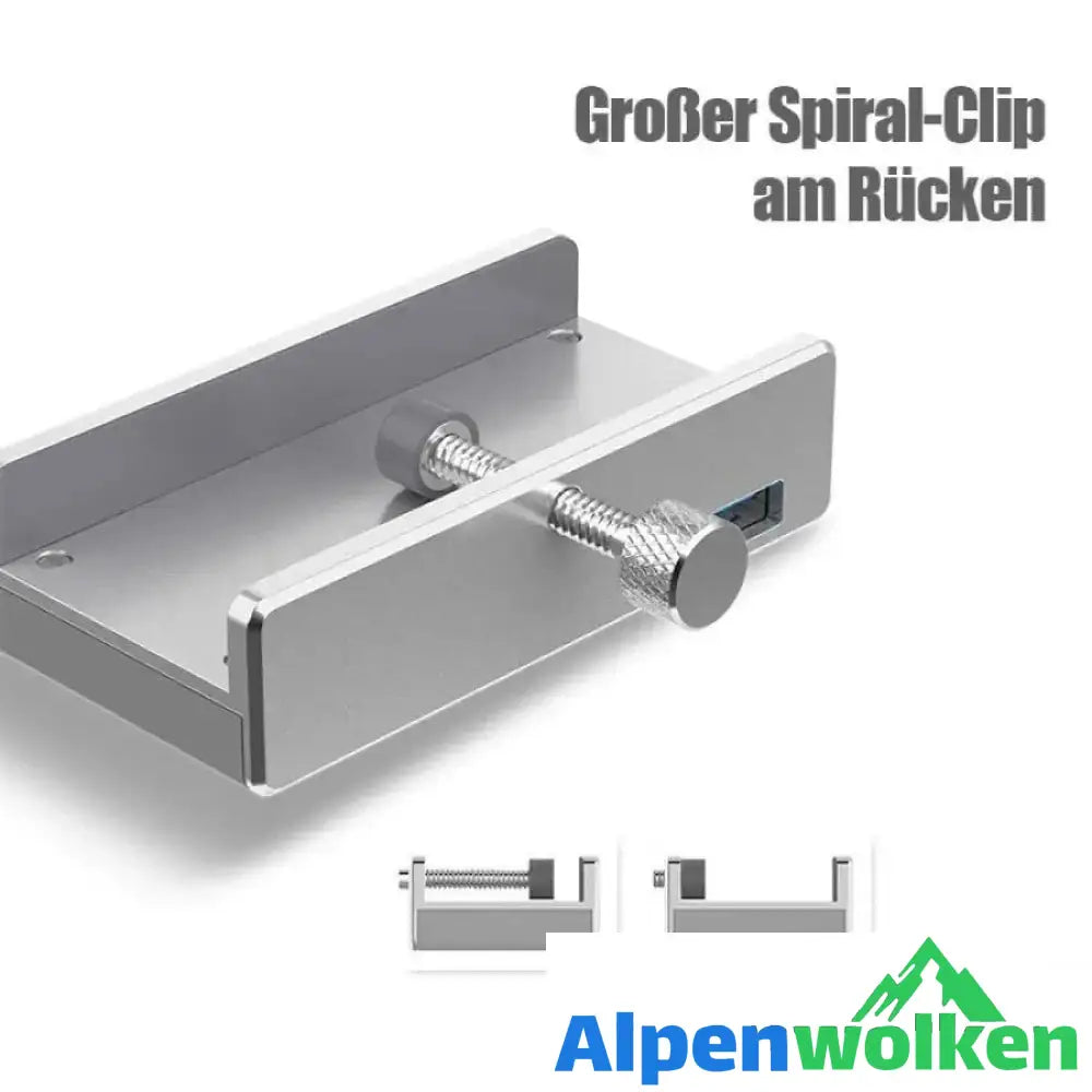 Alpenwolken - Anbaubarer USB 3.0-Adapter-Hub auf der Schreibtischseite