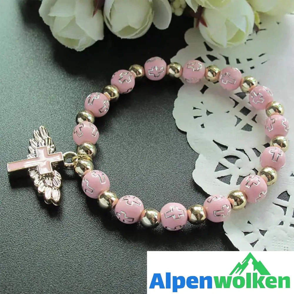 Alpenwolken - Angel Wing Cross Bracelet