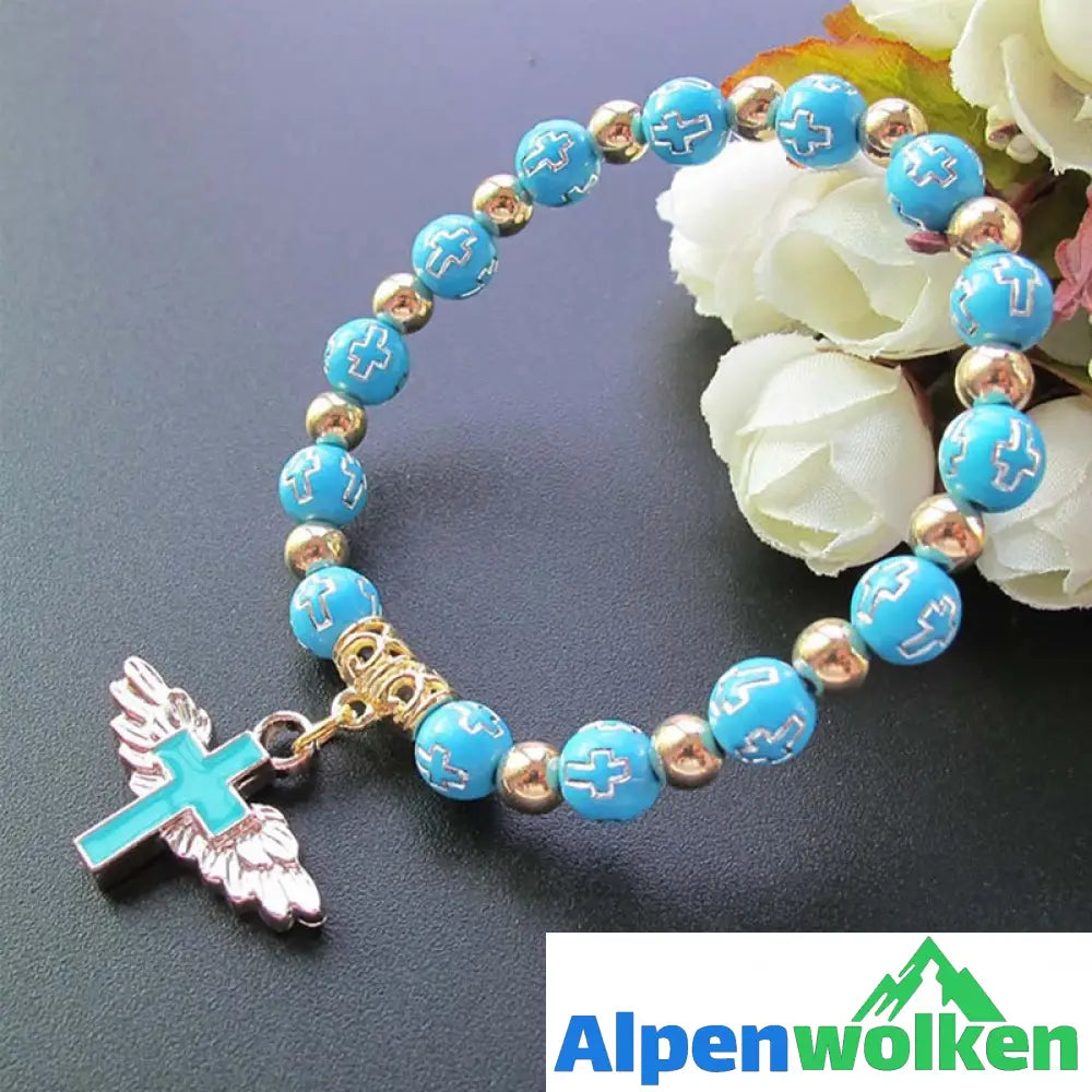 Alpenwolken - Angel Wing Cross Bracelet