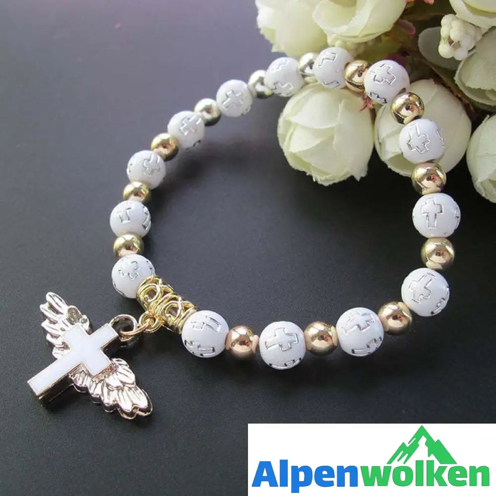 Alpenwolken - Angel Wing Cross Bracelet