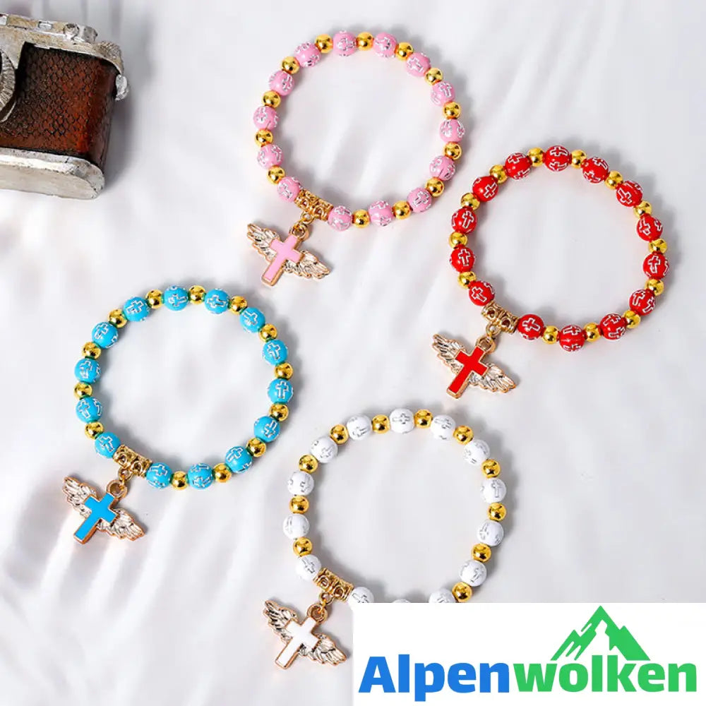 Alpenwolken - Angel Wing Cross Bracelet