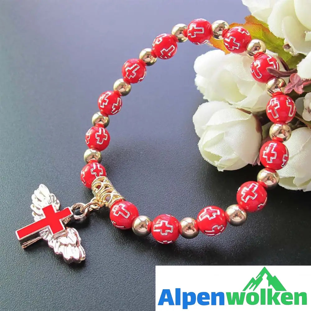 Alpenwolken - Angel Wing Cross Bracelet