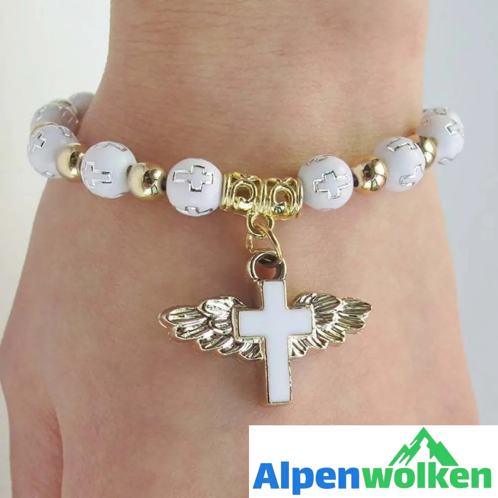 Alpenwolken - Angel Wing Cross Bracelet