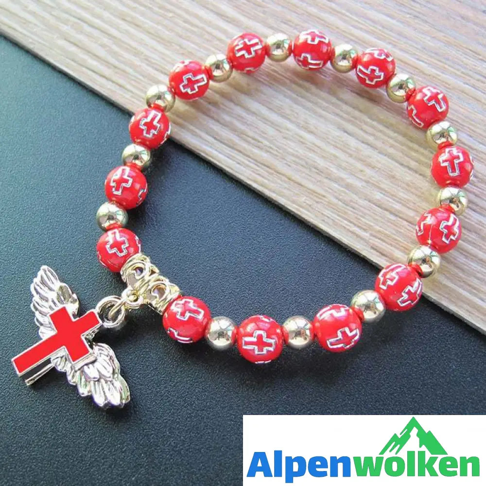 Alpenwolken - Angel Wing Cross Bracelet