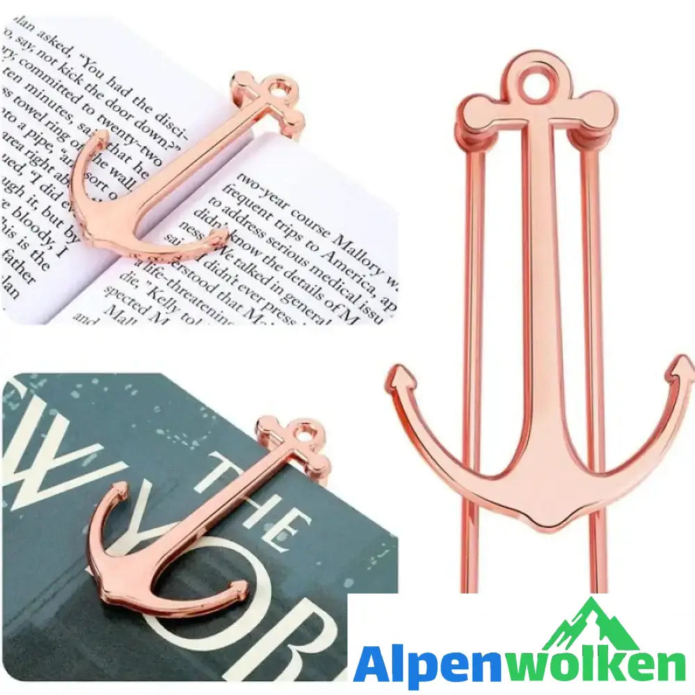 Alpenwolken - Anker Lesezeichen Rose Gold