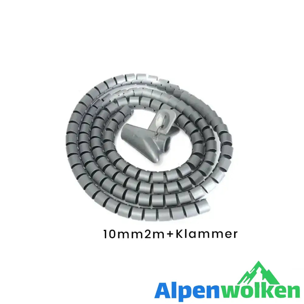 Alpenwolken - Anti-Biss-Kabelbinder für Kabel-Organizer Grau (2M + Klammer) 10 MM