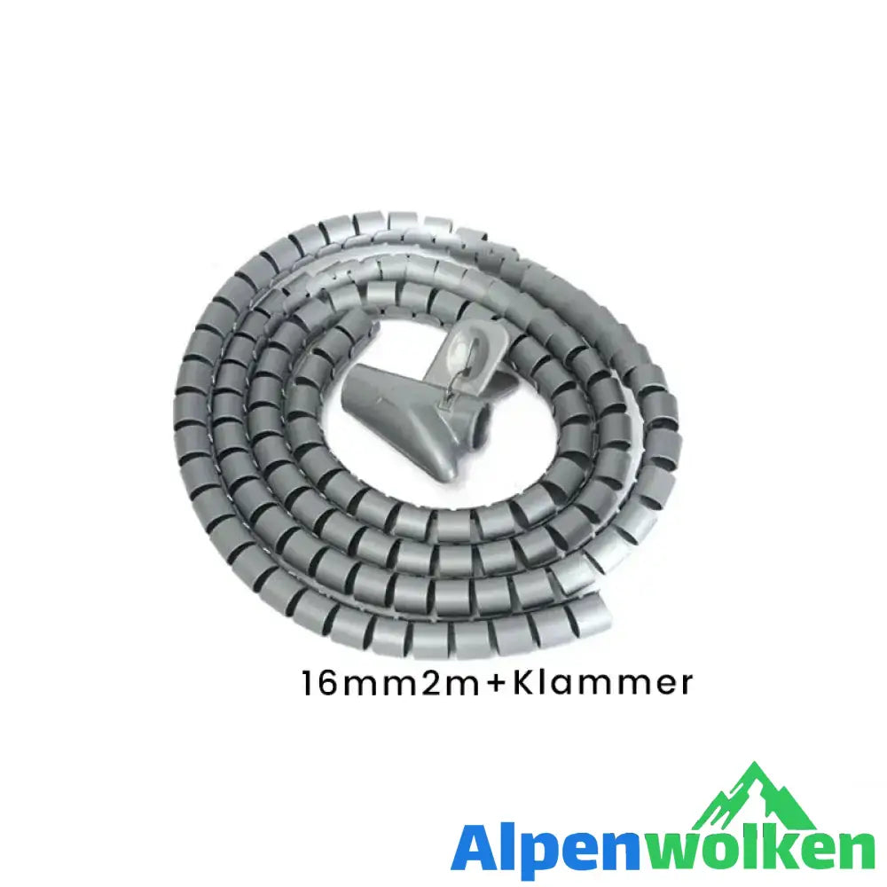 Alpenwolken - Anti-Biss-Kabelbinder für Kabel-Organizer Grau (2M + Klammer) 16 MM