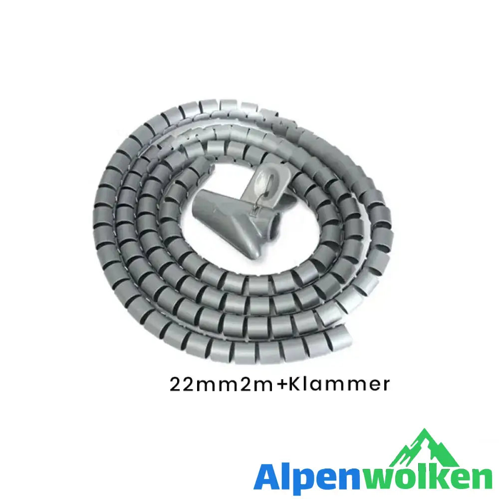 Alpenwolken - Anti-Biss-Kabelbinder für Kabel-Organizer Grau (2M + Klammer) 22 MM