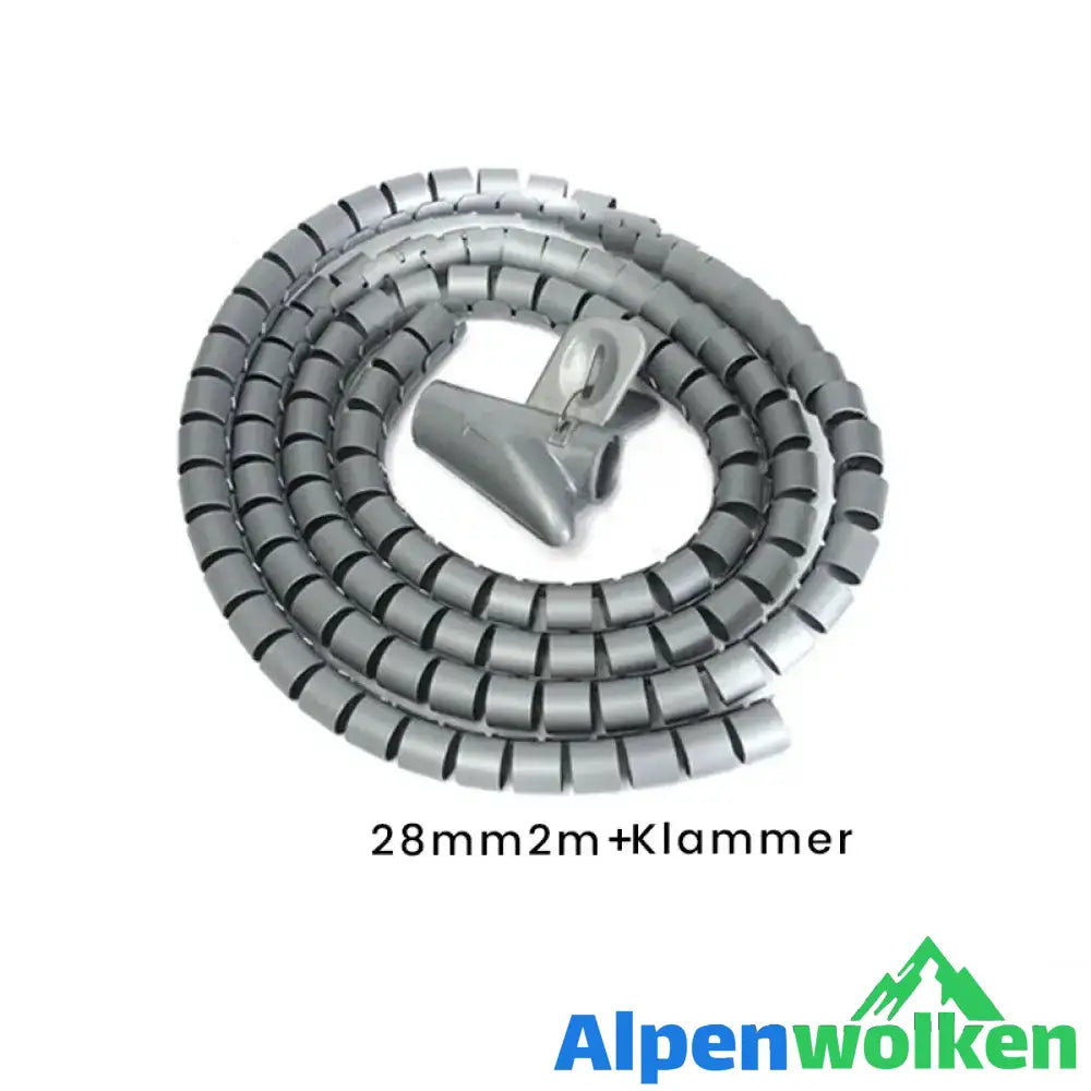 Alpenwolken - Anti-Biss-Kabelbinder für Kabel-Organizer Grau (2M + Klammer) 28 MM