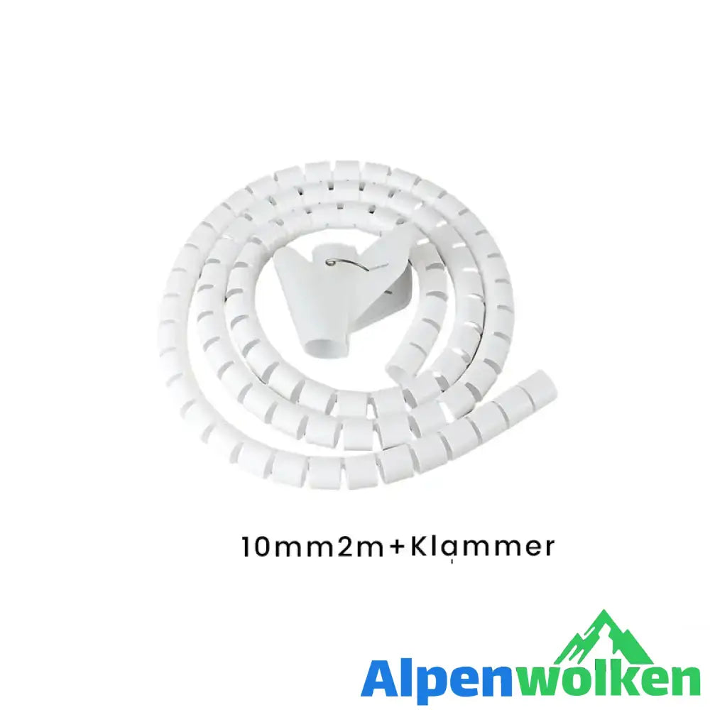 Alpenwolken - Anti-Biss-Kabelbinder für Kabel-Organizer Weiß (2M + Klammer) 10 MM