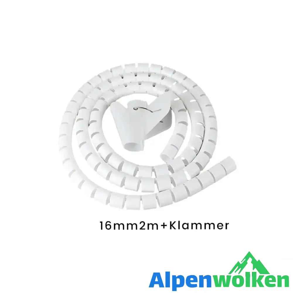 Alpenwolken - Anti-Biss-Kabelbinder für Kabel-Organizer Weiß (2M + Klammer) 16 MM