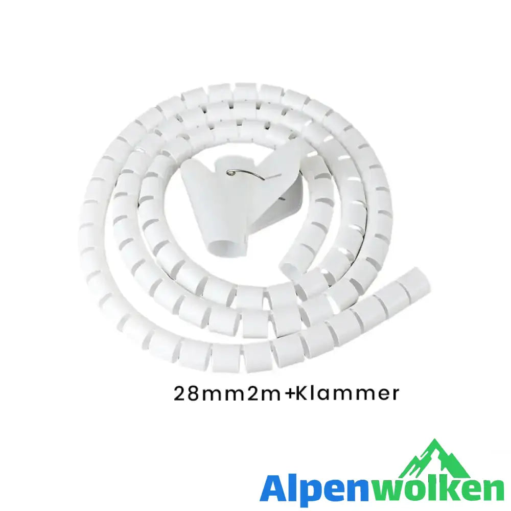 Alpenwolken - Anti-Biss-Kabelbinder für Kabel-Organizer Weiß (2M + Klammer) 28 MM