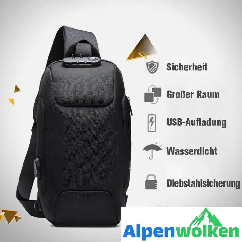 Alpenwolken - Anti-Diebstahl-Rucksack Mit 3-stelligem Schloss