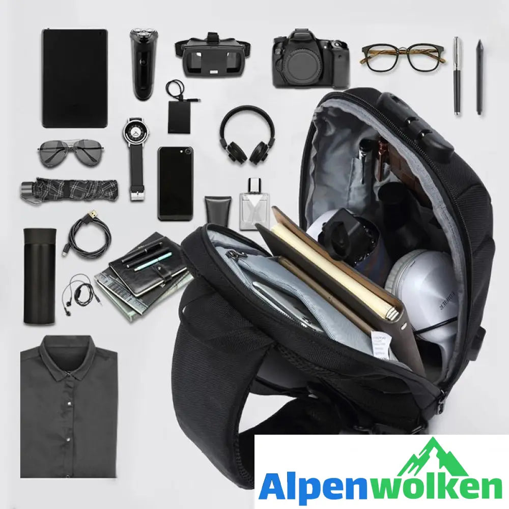 Alpenwolken - Anti-Diebstahl-Rucksack Mit 3-stelligem Schloss