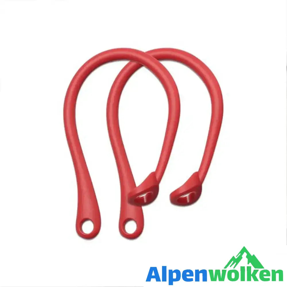 Alpenwolken - Anti-Loss Ohrhaken Ohrhörer für Airpod Halter 3 Stück rot