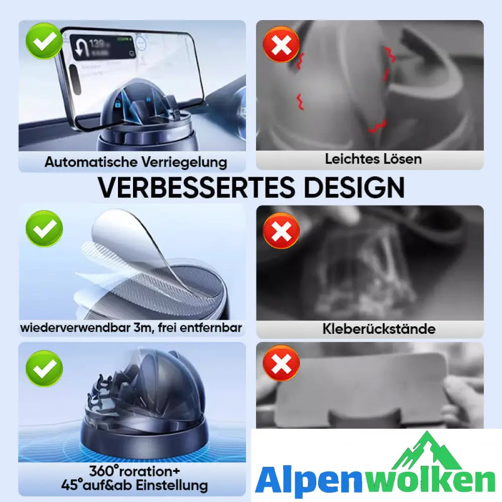 Alpenwolken - Anti-Rutsch-Handyhalter für das Auto