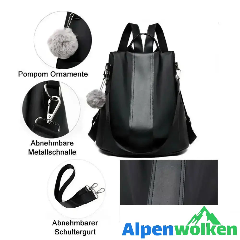 Alpenwolken - Antidiebstahle Doppelschultertasche