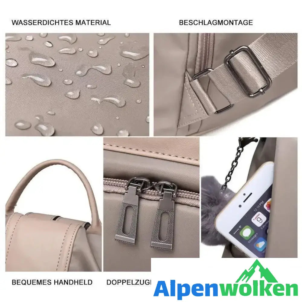 Alpenwolken - Antidiebstahle Doppelschultertasche