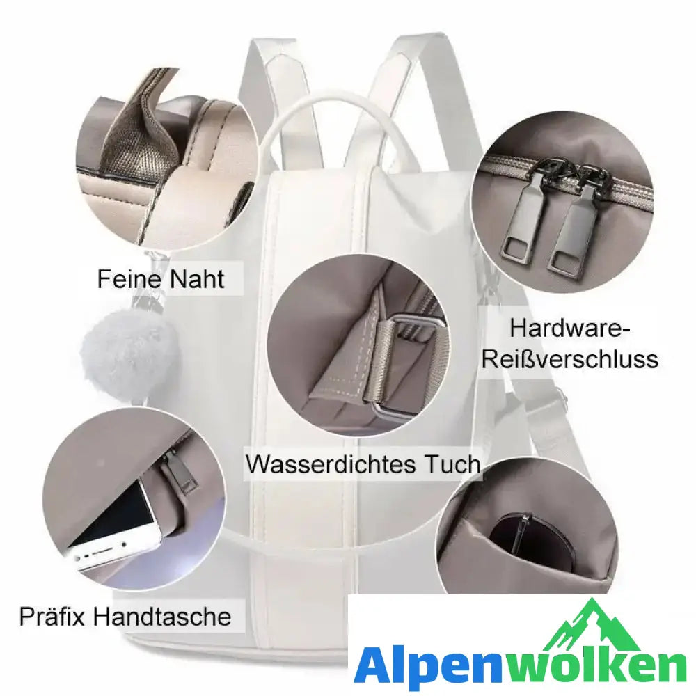 Alpenwolken - Antidiebstahle Doppelschultertasche